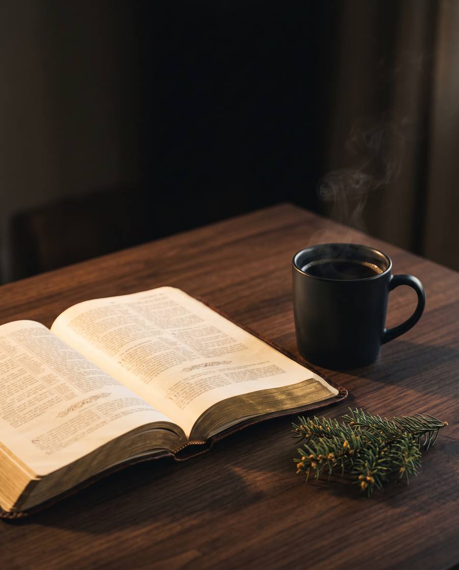 Bible and coffee
